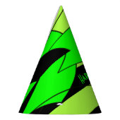 レモンライム抽象芸術ジャングル誕生日 パーティーハット (左)