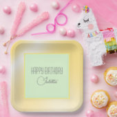 レモンライム「ハッピーバースデー」紙プレート ペーパープレート (パーティー)