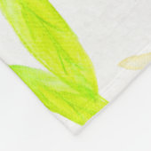 レモンラブリーボタニカルミディアムサイズフリースブランケット フリースブランケット (角)