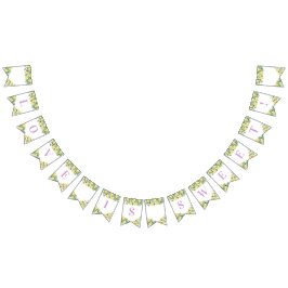 レモンラベンダーシトラスウェディングシャワーパーティー バンティングフラッグ