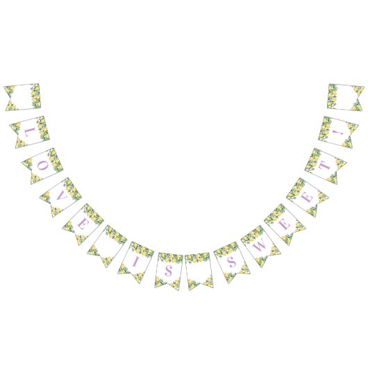 レモンラベンダーシトラスウェディングシャワーパーティー バンティングフラッグ (全)