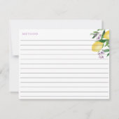 レモンラベンダーレシピカード（カップル名） 招待状 (裏面)