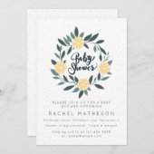 レモンリースのベビーシャワー 招待状 (正面/裏面)