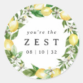 レモンリース あなたは最高の味 結婚前のお祝いギフト ラウンドシール (正面)