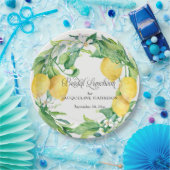 レモンリーフグリーナリーフローラリースブライダルルンチョン ペーパープレート (パーティー)