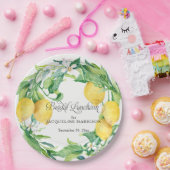 レモンリーフグリーナリーフローラリースブライダルルンチョン ペーパープレート (パーティー)