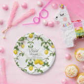 レモンリーフフラワーシトラスサマーブライダルシャワー ペーパープレート (パーティー)