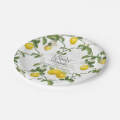 レモンリーフフラワーシトラスサマーブライダルシャワー ペーパープレート (アングル)