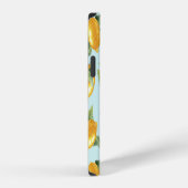 レモンリーブス: 水彩シームレスプリント iPhoneケース (右側面)