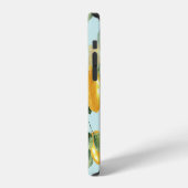 レモンリーブス: 水彩シームレスプリント iPhoneケース (左側面)