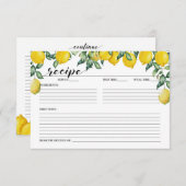 レモンレシピカードブライダルシャワー エンクロージャーカード (正面/裏面)