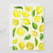 レモンレトロアーチリトルスウィーティイエローベイビーシャワー 招待状 (裏面)