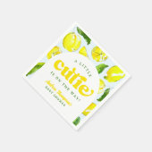 レモンレトロリトルかわいこちゃんイエローアーチベイビーシャワー スタンダードカクテルナプキン (角)