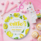 レモンレトロリトルかわいこちゃんイエローアーチベイビーシャワー ペーパープレート (パーティー)