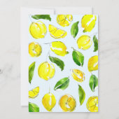 レモンレトロリトルかわいこちゃんイエローアーチベイビーシャワー 招待状 (裏面)