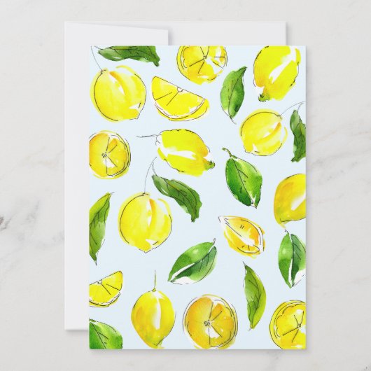 レモンレトロリトルかわいこちゃんイエローアーチベイビーシャワー 招待状