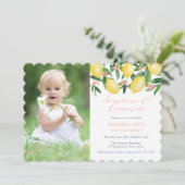 レモンレモネードサマーバースデーパーティーフォトカード 招待状 (スタンド正面)