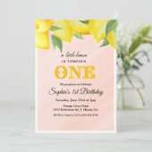 レモンレモネードファースト1st誕生日招待状 招待状 (スタンド正面)