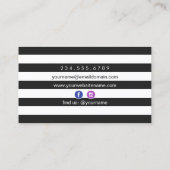 レモンロゴ白黒ストライプソーシャルメディアアイコン 名刺 (裏面)