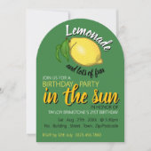 レモンロゴ、レモネード&たくさんのおもしろい誕生日 招待状 (正面)