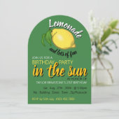 レモンロゴ、レモネード&たくさんのおもしろい誕生日 招待状 (スタンド正面)