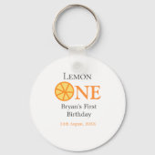 レモンワンハッピー1stバースデーオレンジグレーレトロボー キーホルダー (裏面)