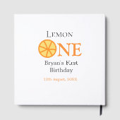 レモンワンハッピー1stバースデーオレンジグレーレトロボー ゲストブック (裏面)