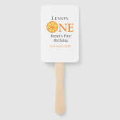 レモンワンハッピー1stバースデーオレンジグレーレトロボー ハンドファン (裏面)