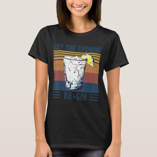 レモンヴィンテージ夕べをジン飲みにする Tシャツ (正面)