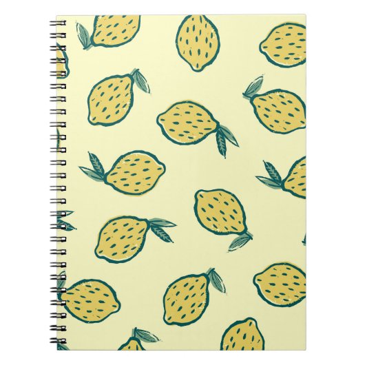 レモンヴィンテージ：黄色の柑橘系の背景 ノートブック (正面)