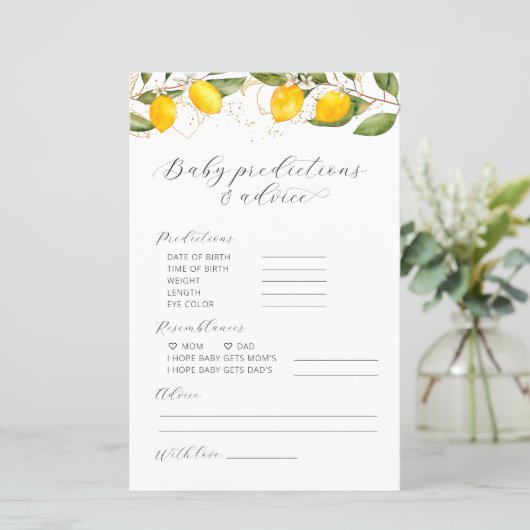 レモン予測とアドバイス赤ちゃんシャワーゲーム (スタンド正面)