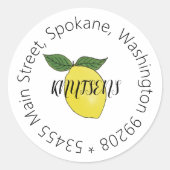 レモン住所 シール又は封筒用シール ラウンドシール (正面)