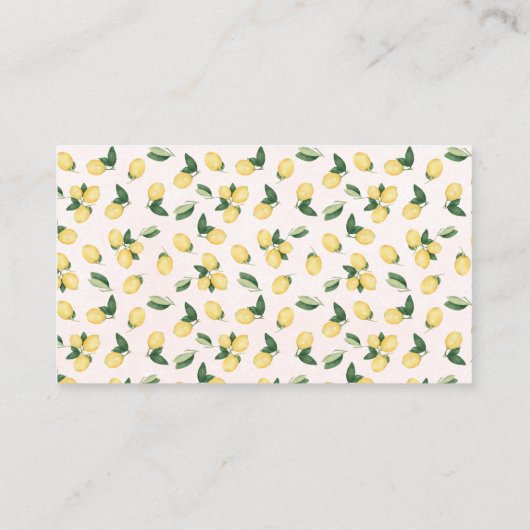 レモン何人のキスピンクブライダルシャワーゲームカード プレイスカード (裏面)