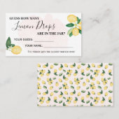 レモン何人のキスピンクブライダルシャワーゲームカード プレイスカード (正面/裏面)