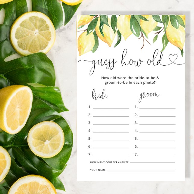 レモン何歳の花嫁シャワーゲーム (クリエイターアップロード済み)