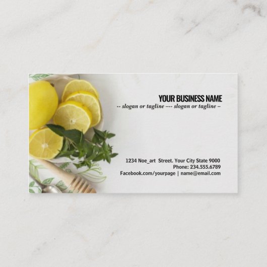 レモン入りのお茶 名刺 (裏面)