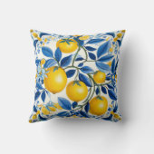 💛💙レモン入りの青と黄色のアズレホス クッション (裏面)