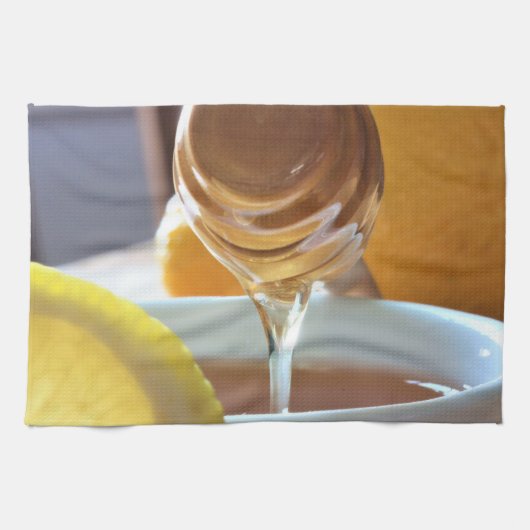 レモン入りキッチンタオルで蜂蜜を滴らせる キッチンタオル (横)