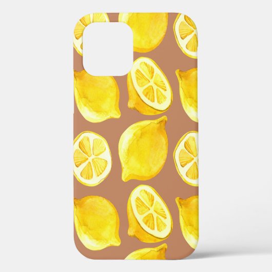 レモン入りシームレス水彩模様 Case-Mate iPhoneケース (裏面)