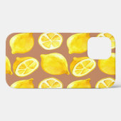 レモン入りシームレス水彩模様 Case-Mate iPhoneケース (裏面 (横))