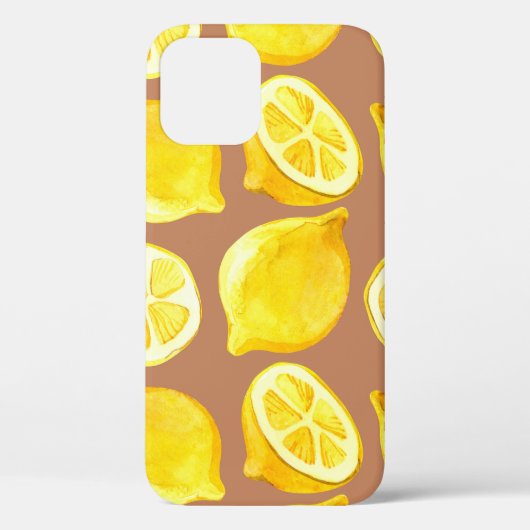 レモン入りシームレス水彩模様 Case-Mate iPhoneケース (裏面)