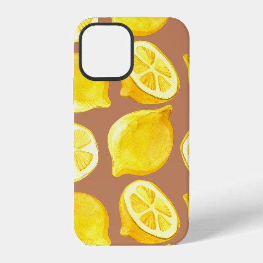 レモン入りシームレス水彩模様 iPhoneケース (裏面)