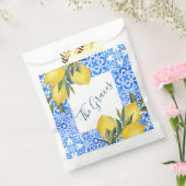 レモン入りトスカーナのタイル水彩 フェイバーバッグ (封をした状態)