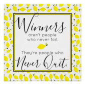 レモン🍋勝者は決してやめやる気を起こさせる引用文 ポスター (正面)