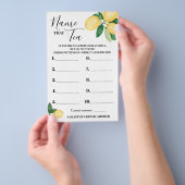 レモン名その紅茶ブライダルシャワーゲームカード チラシ (ハンドル)