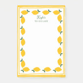 レモン名前をカスタムするかわいいTO-DO食料品ショッピングリスト ポストイット (正面)