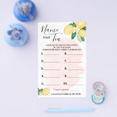 レモン名thatティーピンクブライダルシャワーゲームカード チラシ (シングル)