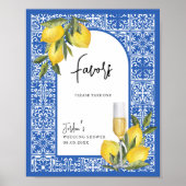 レモン地中海のとタイルウェディングシャワーの好意 ポスター (正面)