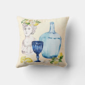 レモン地中海のと青ガラスをセット クッション (裏面)