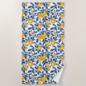 レモン地中海ののシームレスなパターン ビーチタオル (正面)